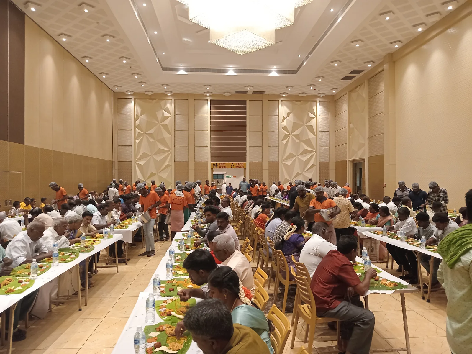 The 600-seat dining hall at Suganya Convention Centre, Pondicherry