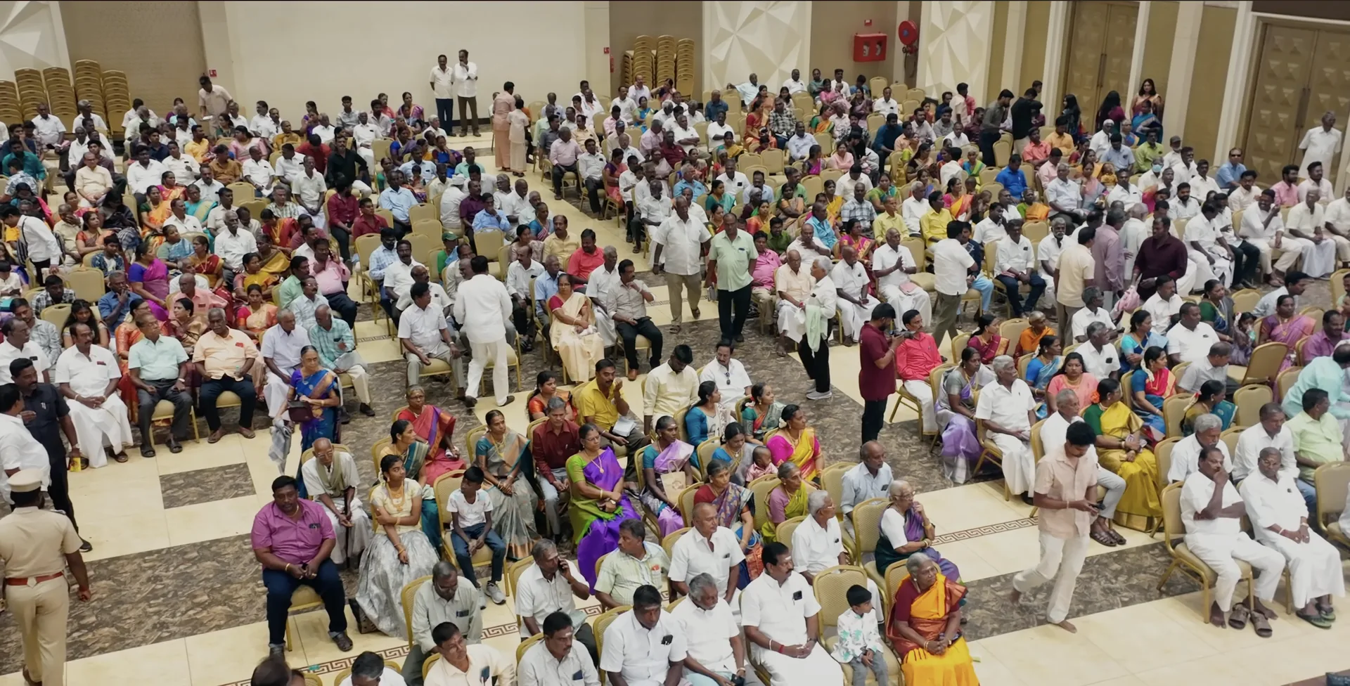 Wedding reception stage at Suganya Convention Centre, Pondicherry