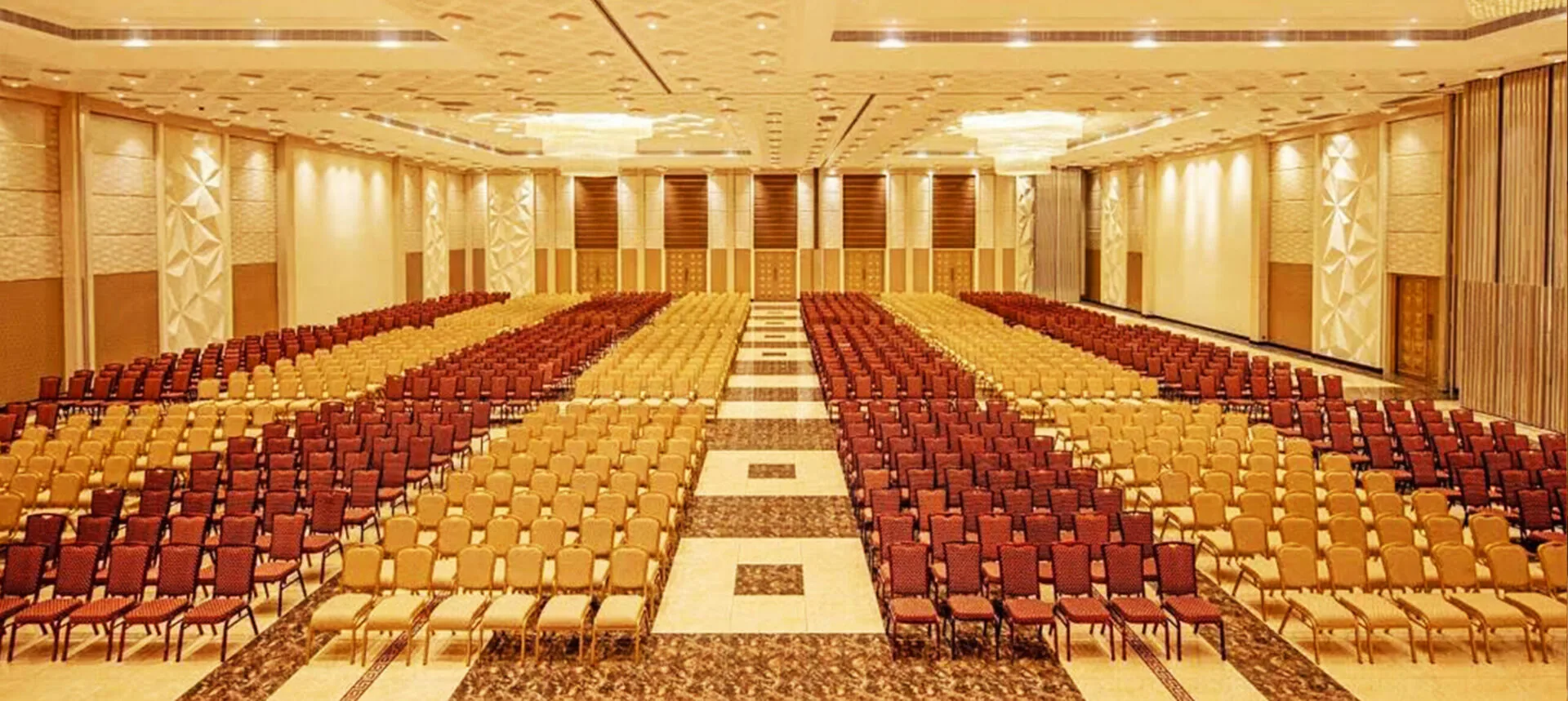 Theatre seating layout in the main hall at Suganya Convention Centre, Pondicherry